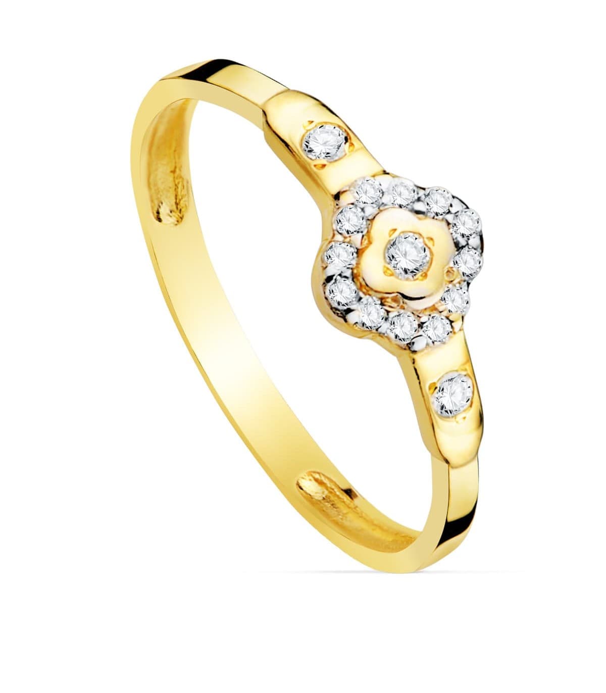 Sortija Comunión Gabriela Oro bicolor 18K | Alda Joyeros, joyería online especializada en oro y diamantes.
