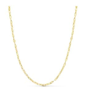 Catena oro giallo 750 maglia Marina e lavorata, Collana traversino 2 mm x 50 cm.