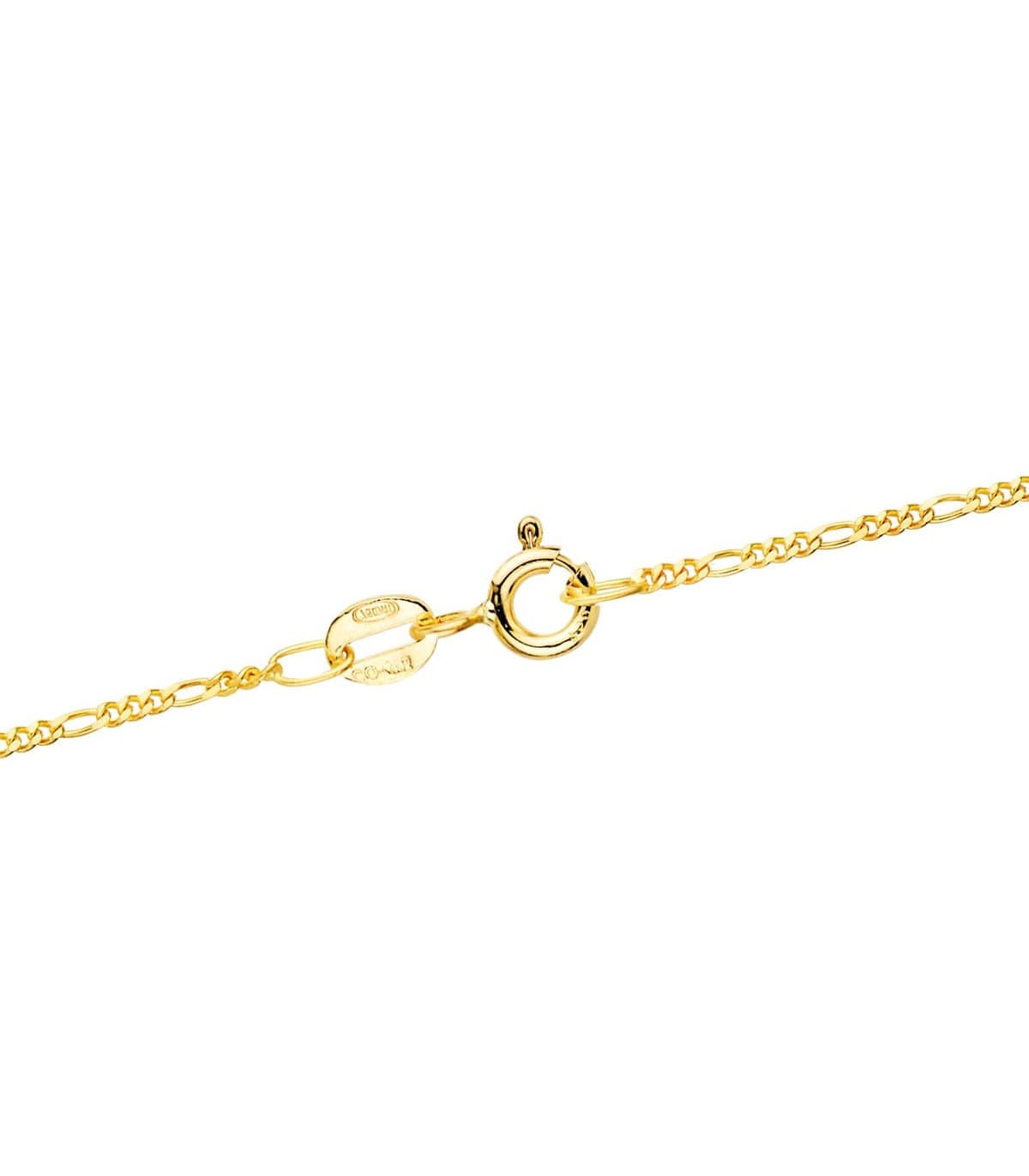 Collana catena figaro di 1 mm e 60 cm, maglia piena 3+1 grumetta alternata. Catenine sottile per donna e uomo.