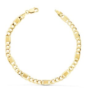 Pulsera 3X1 Tallada Oro Amarillo 18K 19 cm | comprar pulseras de mujer, joyería online