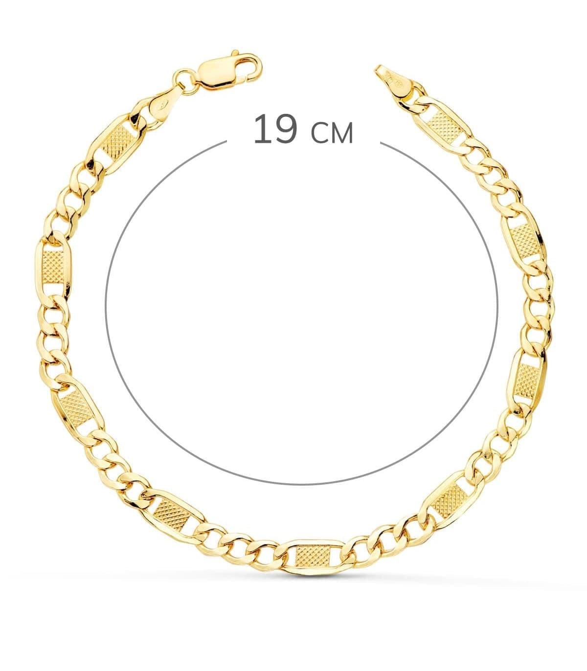 Bracelet 3x1 Facetté Or Jaune 18K 19 cm