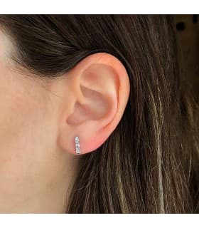 Pendientes Novia Supernova Oro blanco Topacio Azul | pendientes de novia pequeños originales sencillos| piedras semipreciosas