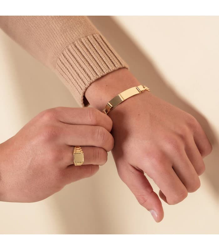 Gourmette Homme Maille Cheval Triple Efrén Or 18K