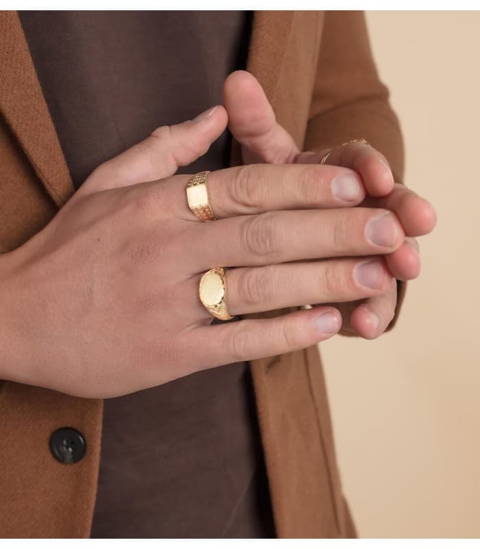Chevalière homme Gustav Or massif jaune 18K