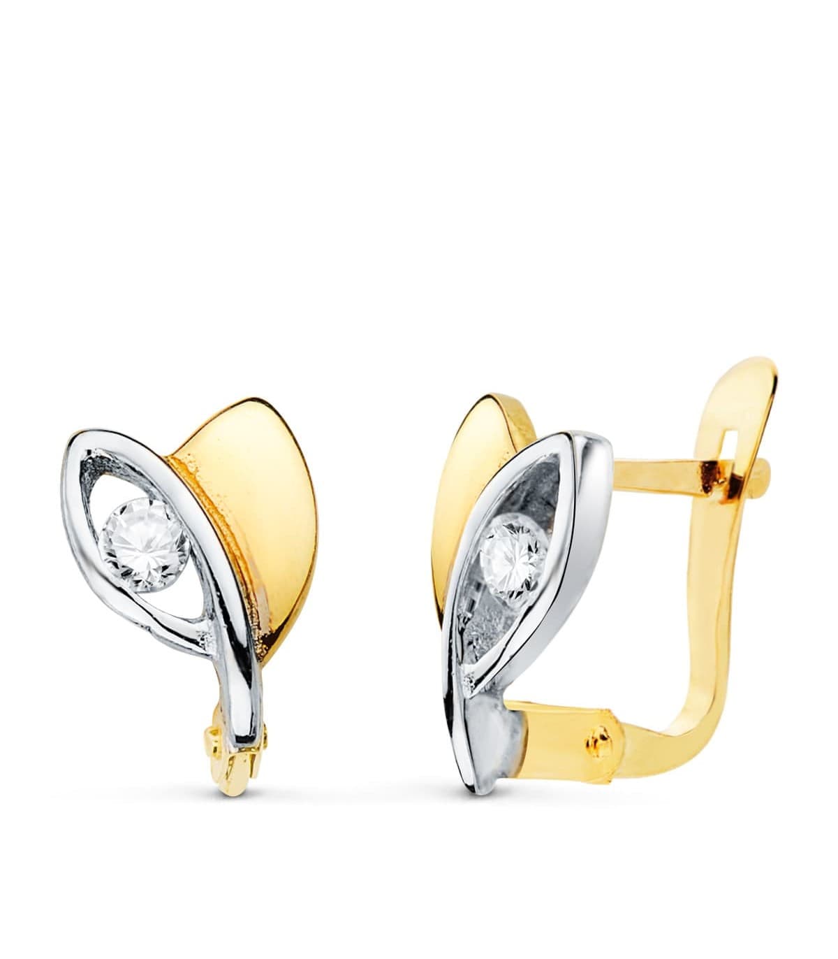 Joyería online Alda Joyeros | Pendientes Comunión Oro bicolor Vela 18 Ktes