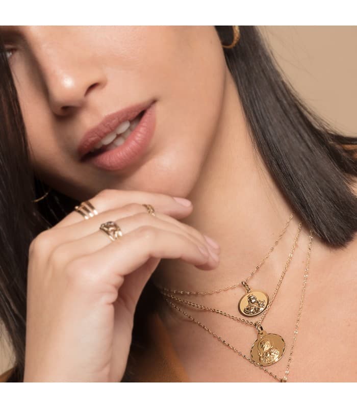 Medalla Virgen Carmen Oro 18K 18mm Mate - comprar joyas online