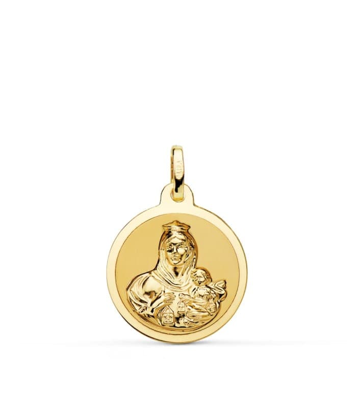 Medalla Virgen Carmen Oro 18K 18mm Brillo - comprar joyas online