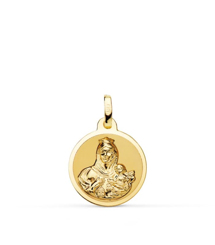 Alda Joyeros, joyería online | Medalla Virgen Carmen Oro 18K 16mm Mate - comprar joyas online