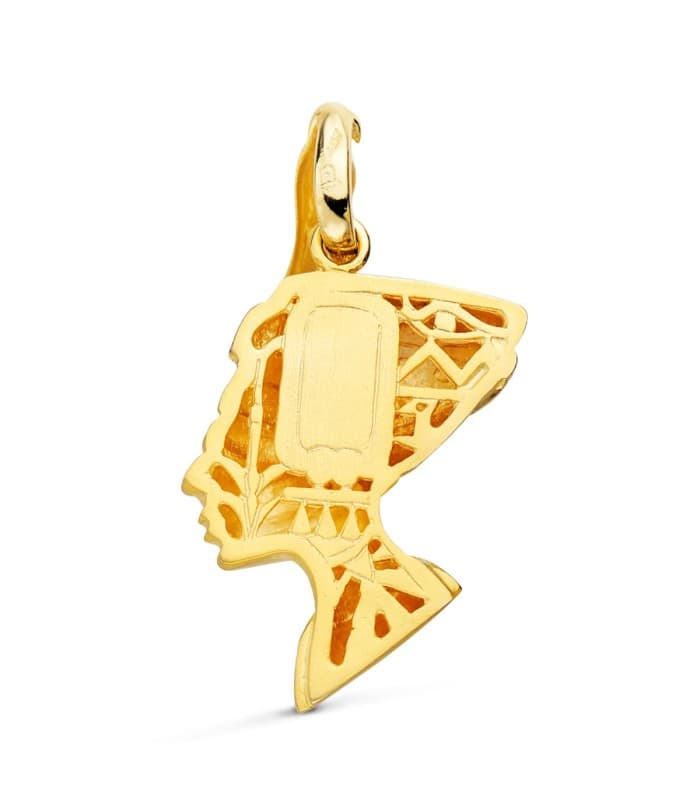 Colgante Nefertiti Oro Bicolor 18K Perfil 30 mm | comprar colgantes de hombre online | colgante oro hombre