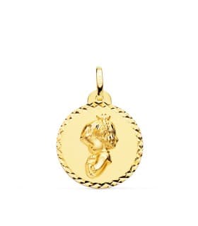 Alda Joyeros, joyería online. Medalla Virgen Niña Oración Talla Oro 18K 20MM | medallas religiosas para comunión o bautizo
