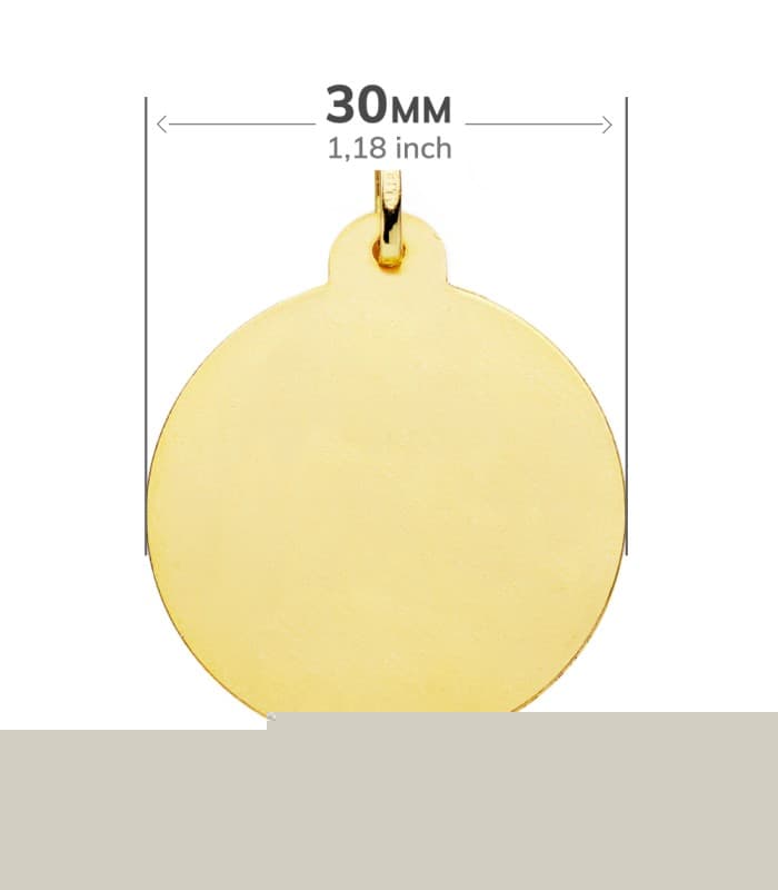 Medaglia Cuore di Gesù Oro 18Kt 30 mm traforata