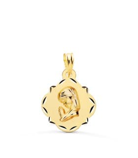 Alda Joyeros, bijouterie en ligne | Médaille Vierge Entourée Or Jaune 18k 16mm