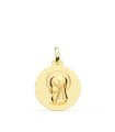 Médaille Vierge Or 18K 18mm Mate