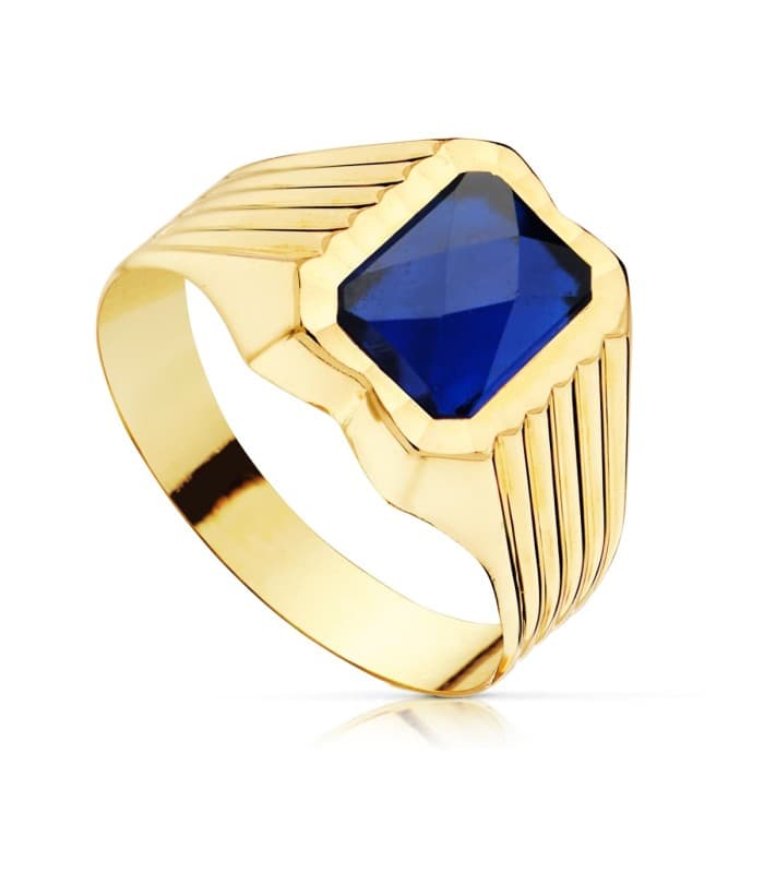 Sello cadete Oliver Oro Amarillo 18K Piedra Roja anillo comunión para niño regalo moderno grabado gratuito