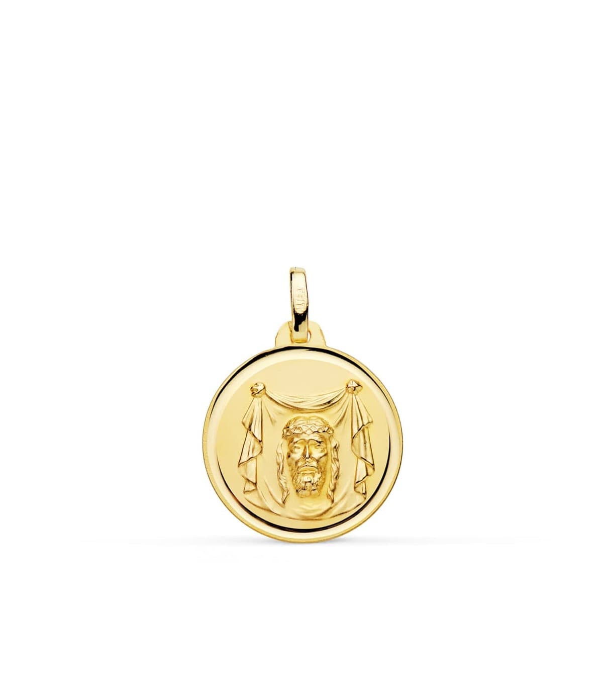 Alda Joyeros, joyería online. Medalla Cristo Santa Faz Oro 18K 18mm Bisel