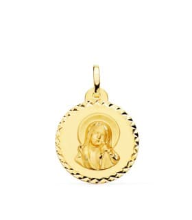 Medalla Virgen María y Espíritu Santo 18K 20mm Talla paloma| medallas religiosas de moda mujer