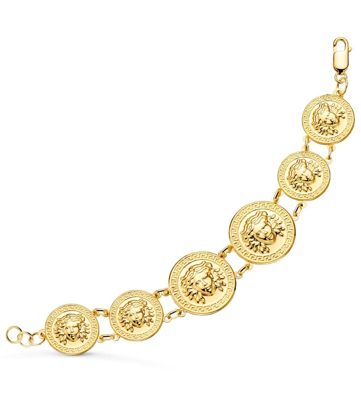 Pulsera Medallas Medusa Oro Amarillo 18K 20,5cm