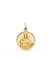 Medalla Oro 18K Virgen del Carmen Bisel 16mm