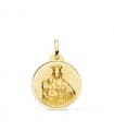 Medalla Oro 18K Virgen del Carmen Bisel 20mm