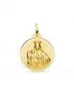 Medalla Oro 18K Virgen del Carmen Bisel 22mm