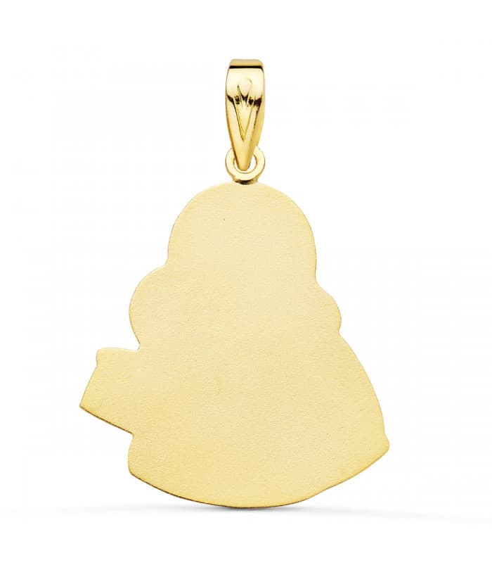 Medalla Oro 18K Virgen del Carmen Silueta 25mm - medallas religiosas - colgante con grabado