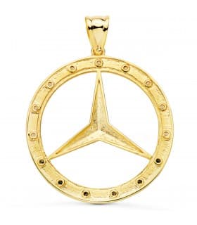Pendentif Étoile Or Jaune 18K Zircon 35mm