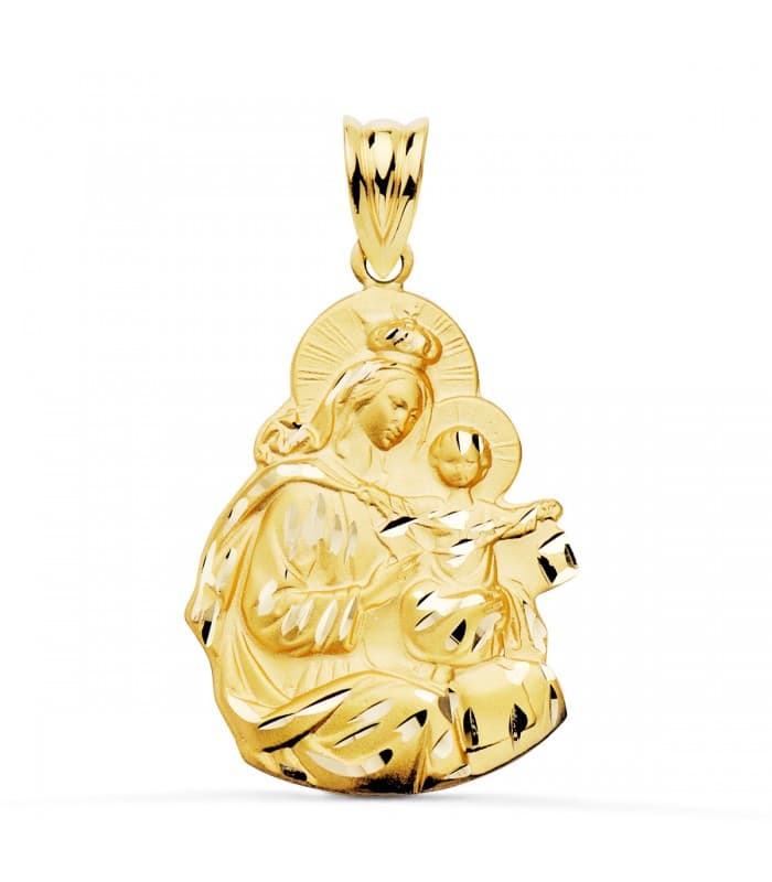 Médaille Silhouette Notre Dame du Mont Carmel Or 18K 24mm