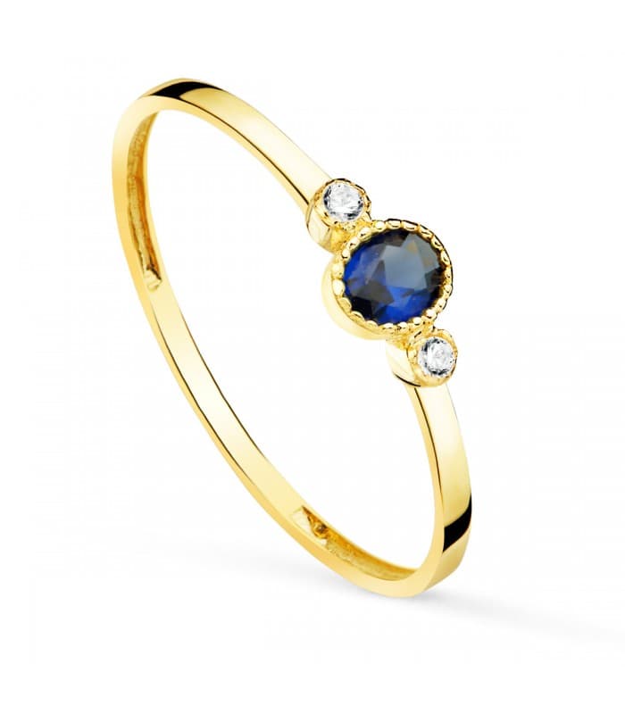 Alda Joyeros, bijouterie en ligne | Bague Blue Or Jaune 18K Always