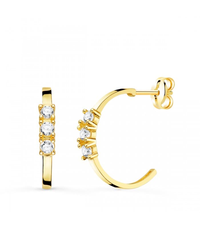 Boucles d'oreilles Créoles Ouvertes Or Jaune 18K