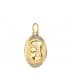 Medalla Oval Brillo y Mate Oro 18K Virgen Niña 18mm - colgante comunión, grabado personalizado
