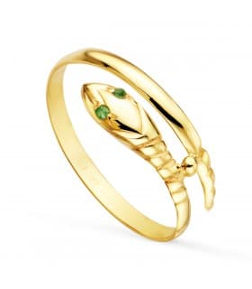 Alda Joyeros, joyería online | Sortija oro amarillo Serpiente 18K Esmeralda