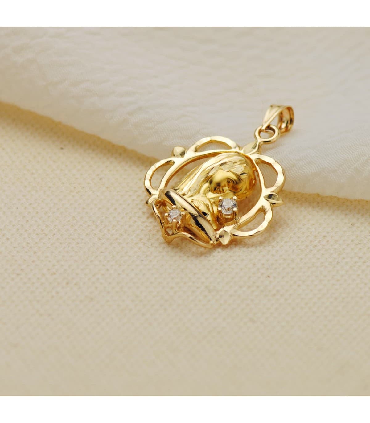 Alda Joyeros, joyería online | Medalla Cerco Virgen Niña Oro Amarillo 9K 21mm