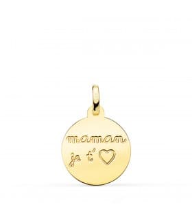 Colgante Maman Je t'aime Oro 9K 16mm