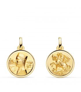 Scapolare San Giorgio e Montserrat Oro 18Kt 16 mm