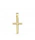 Croce in oro 18 kt, liscia, 16 mm, per donna e come regalo per il battesimo e la comunione dei bambini.