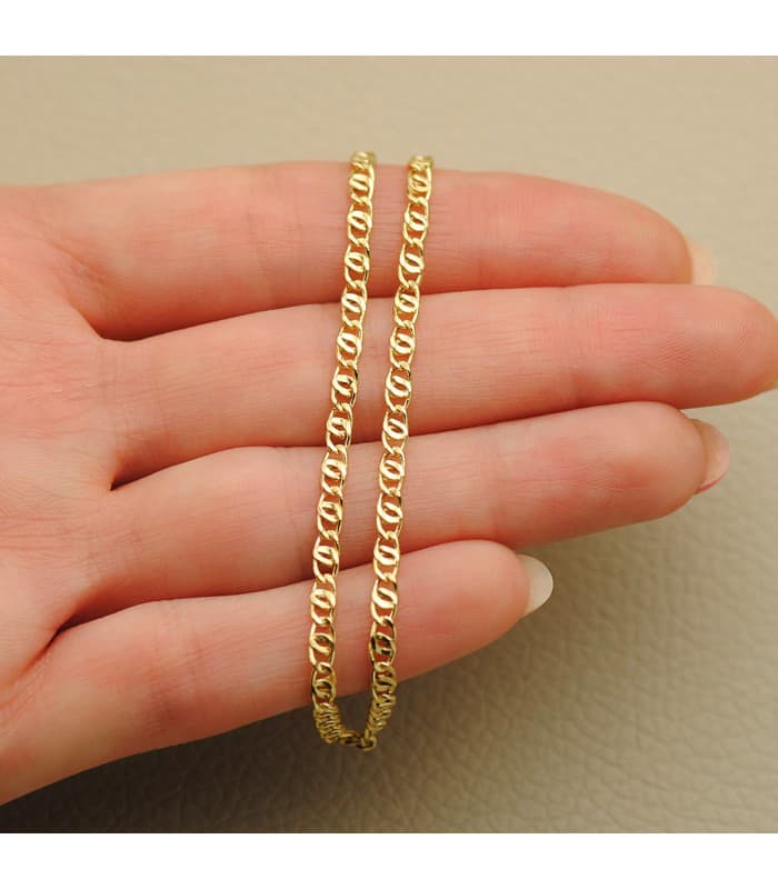 Catena Marinara, maglia traversino in oro 750, dimensioni 3 mm x 50 cm. | Catene da donna