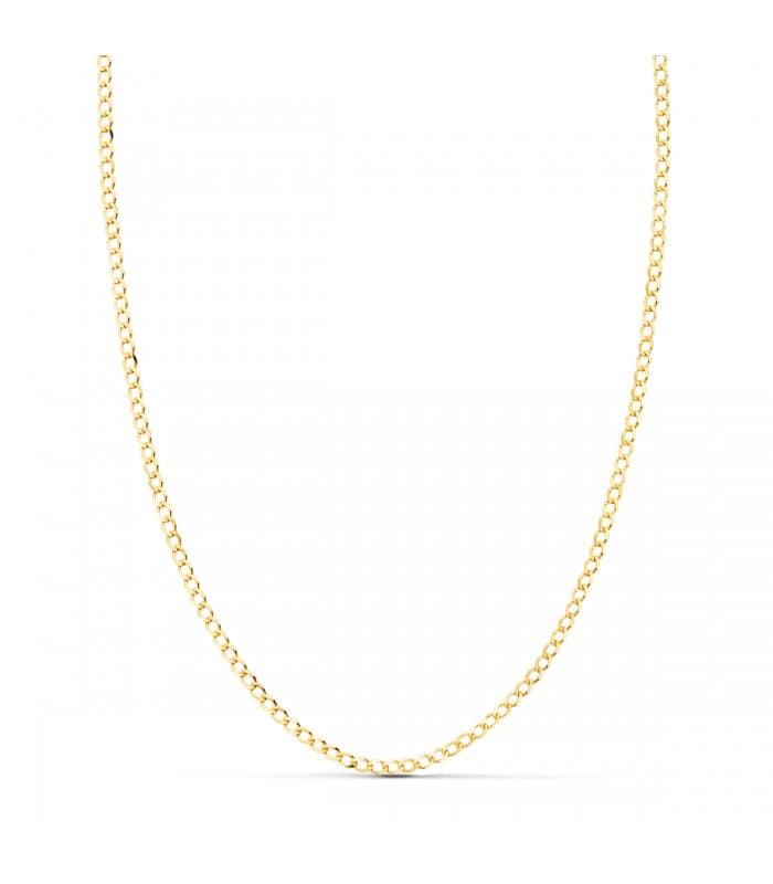 Catena a maglia piena grumetta in oro giallo 750, 60cm 1,5 mm – Catenina cubana da uomo.