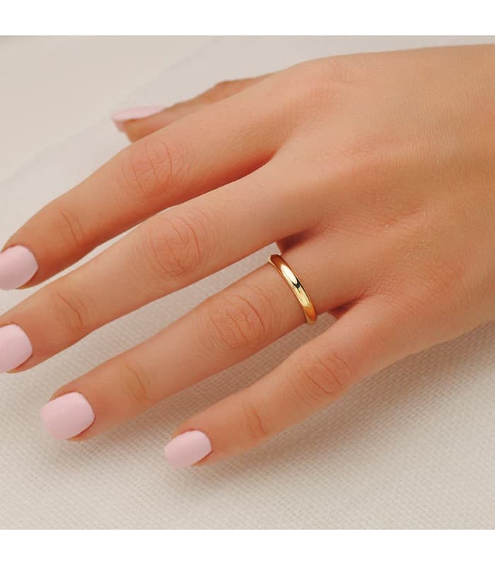 Fede nuziale donna in oro giallo 18 carati. Anello Classic oro 18Kt. Alda Joyeros.