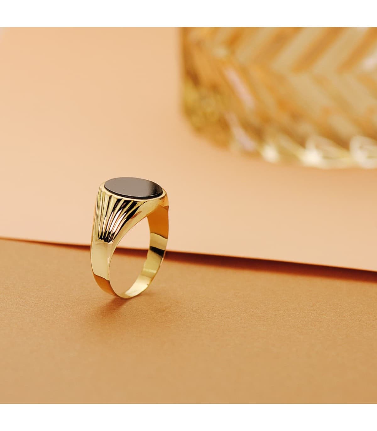 Sello de oro para mujer con onix