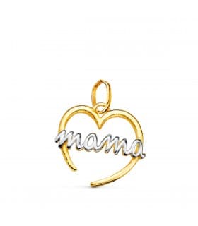 Regali per la festa della mamma - ciondoli per le mamme - Ciondolo in oro bicolore 18 kt, forma Cuore