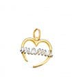 Ciondolo oro 18Kt bicolore Cuore "Mamá"