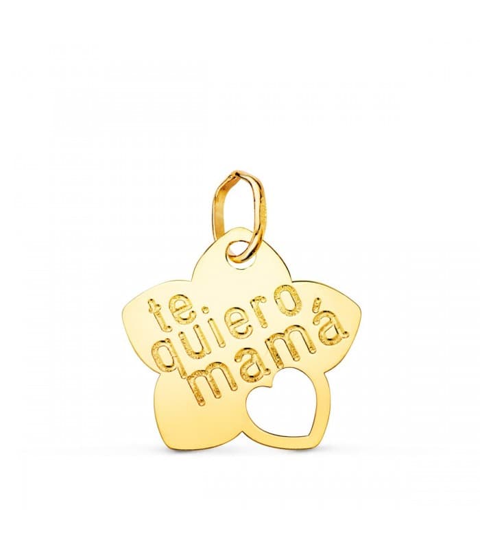 Pendentif Fleur Or 18K "Te quiero mamá"