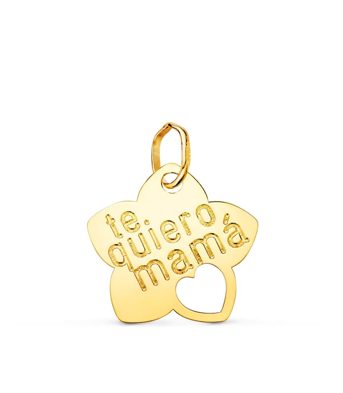 Pendentif Fleur Or 18K "Te quiero mamá"