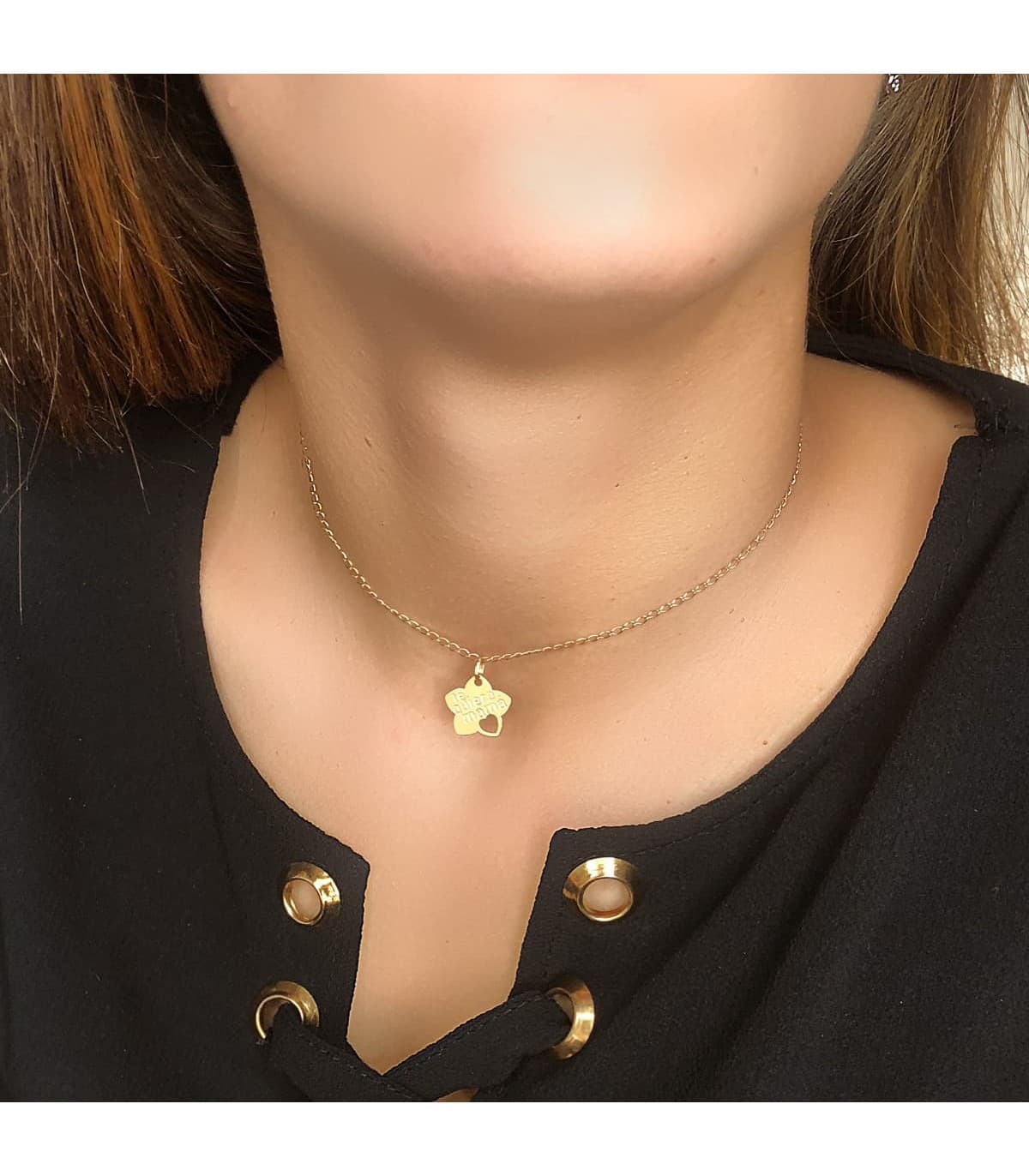 regalos para el día de la madre - colgantes para madres - Colgante Flor Oro 18K Te quiero mamá