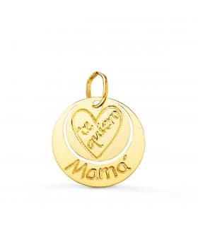Pendentif Or 18K Plaque "mamá"