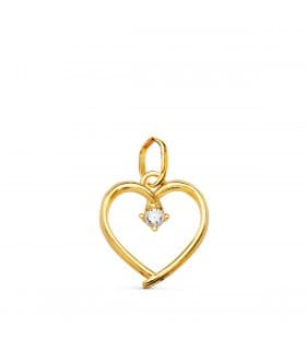 Colgante Oro Amarillo 18K Corazón 12 mm - regalos para san valentín - colgantes  de amor