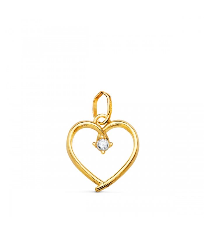 Colgante Oro Amarillo 18K Corazón 12 mm - regalos para san valentín - colgantes  de amor