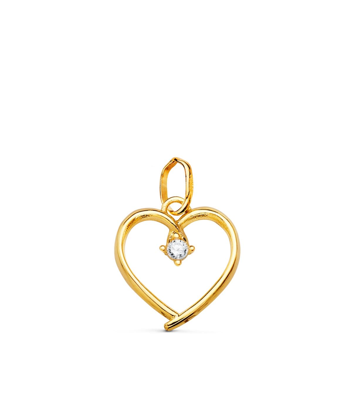 Colgante Oro Amarillo 18K Corazón 12 mm - regalos para san valentín - colgantes  de amor