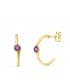 Aros Paradise Oro Amarillo 18K Curve Amatista | comprar pendientes de mujer, pendientes de aro online