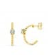 Aros Paradise Oro Amarillo 18K Bolitas Aguamarina - pendientes de aro abierto - comprar online pendientes modernos de mujer